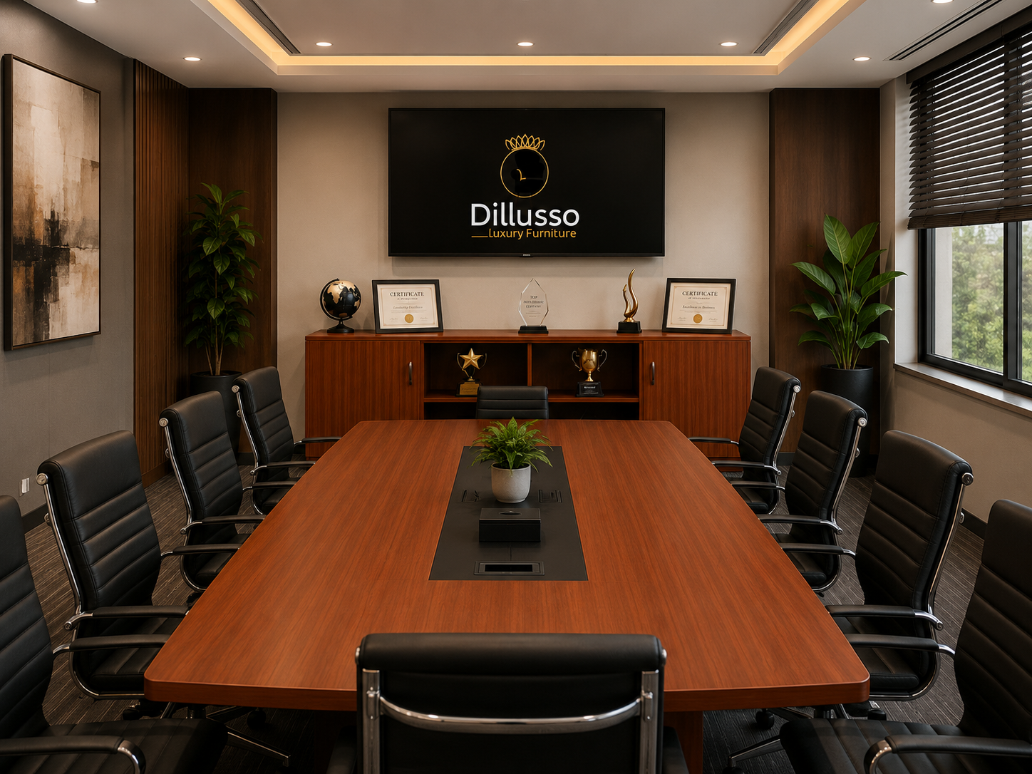 BROW2412-8 Pax Conference Table 2400 x 1200 x745H mm,36mm Top with tower Legs thumbnail 2