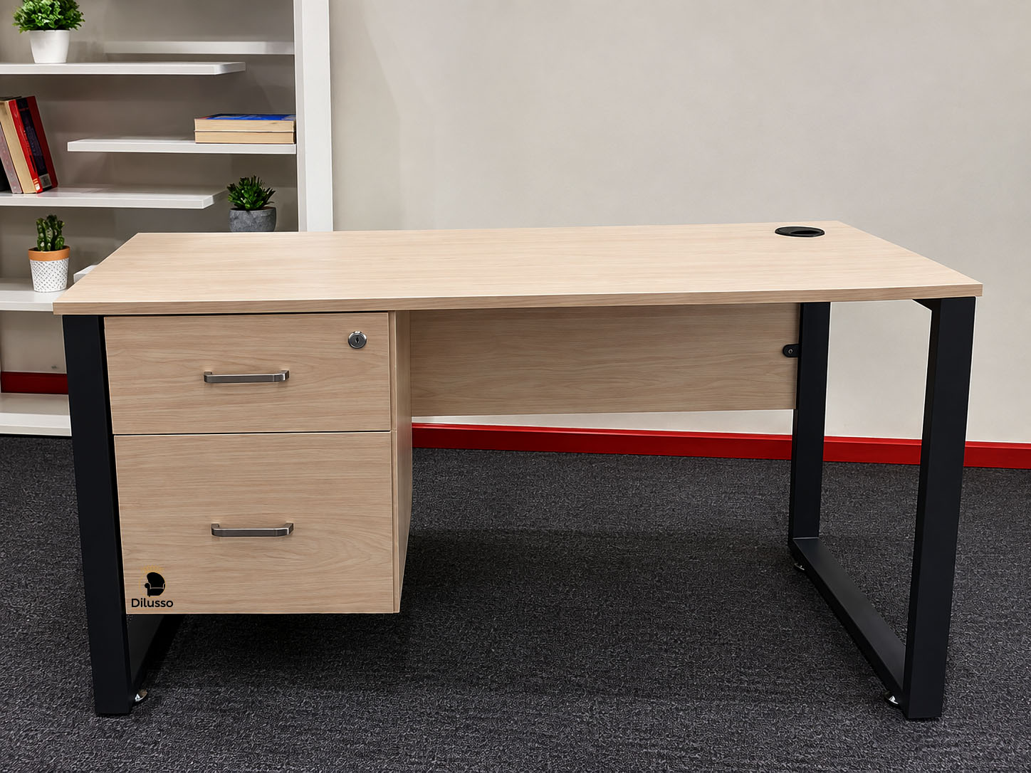 MDM1260 -Metal Legged Desk with Fixed 2 Drawer Pedestal |Dilusso Furniture Nairobi thumbnail 2