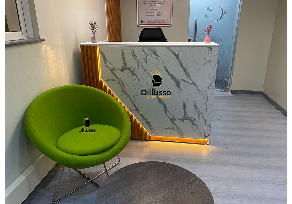 Osaka Reception Desk 1600 x 750 x 745H mm(Marble Finish) thumbnail 2