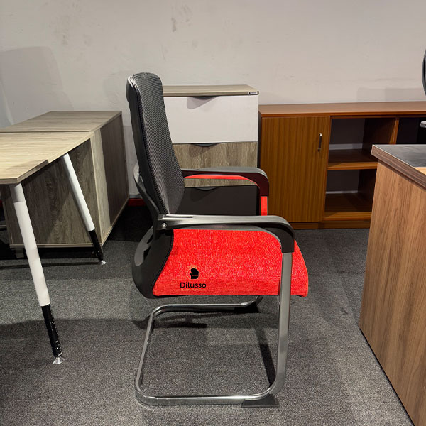 Vex-L -Visitors Mesh Chair -Red - Modern Visitor Low back Chair in Nairobi, Kenya thumbnail 2