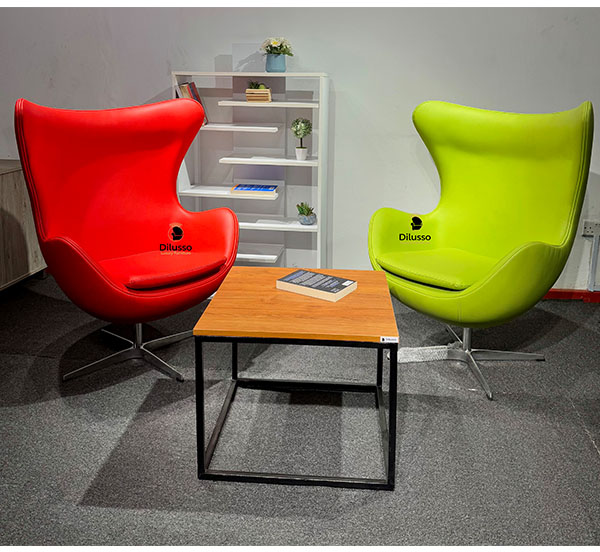 LC-02 Leather  Lounge Chair-Red thumbnail 2