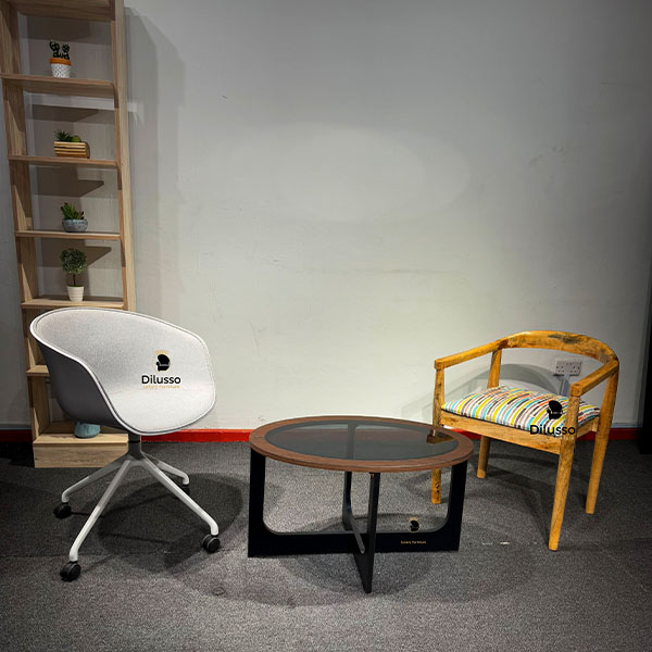 Megg- Oval Coffee Table with Glass Top thumbnail 2