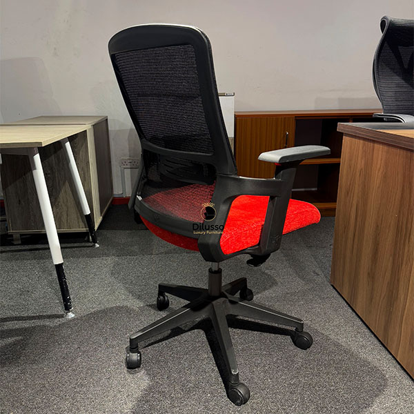 WIT-M -Ergonomic Medium Back Mesh Chair-Red thumbnail 2