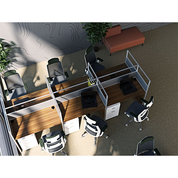CLW3612 -6 Way workstation with Glass Parttion -3600 x 1200 x 1100H mm - Modern Workstation in Nairobi, Kenya