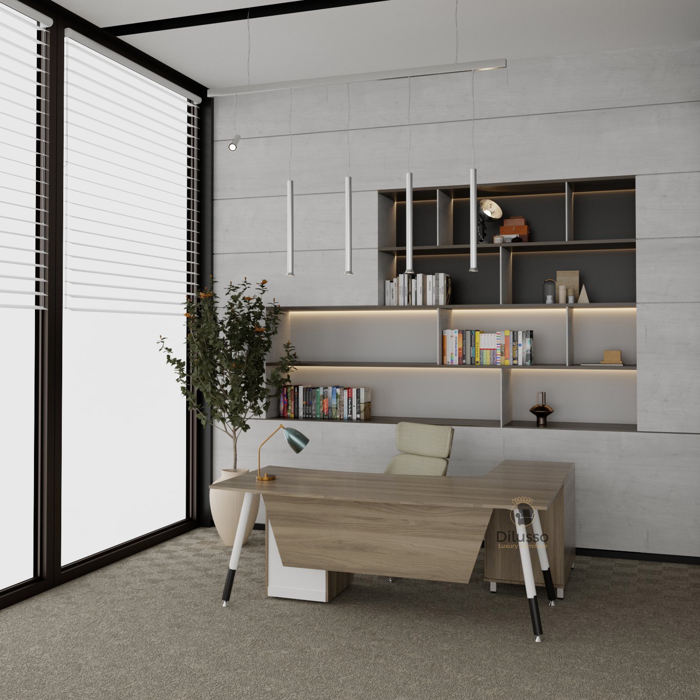Dena Executive Office Desk 1600 x 800 x  745H,18mm top With Metal Frame - Modern Executive Desk in Nairobi, Kenya