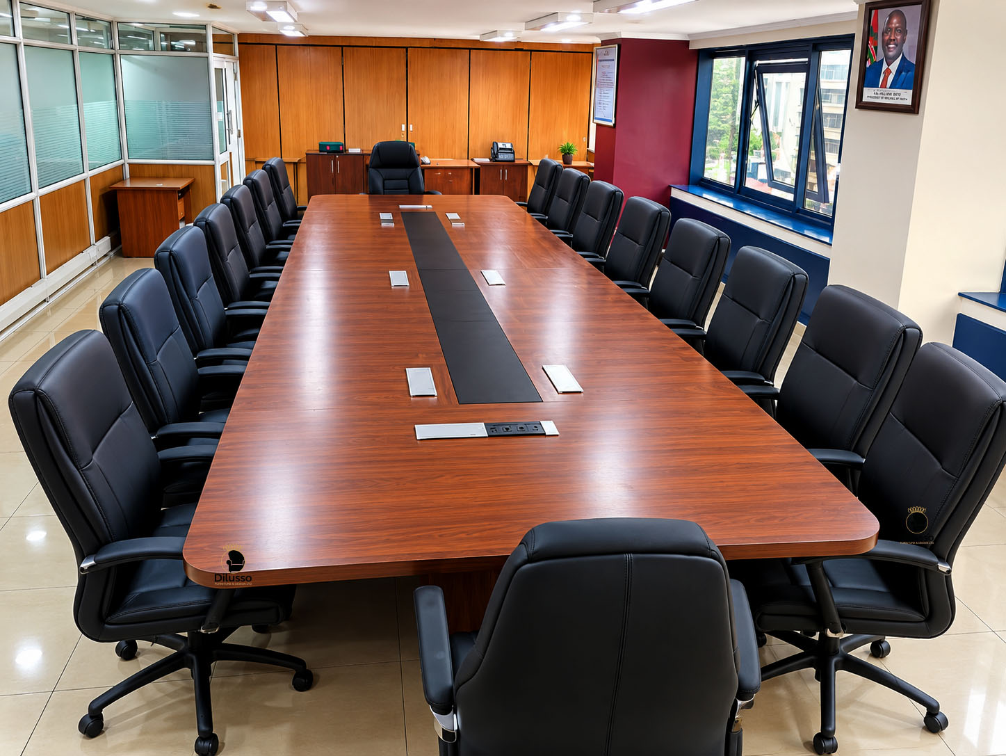 DIUM6012 - Executive Conference Table ,18 Pax ,54mm top with tower Legs - Modern Boardroom in Nairobi, Kenya