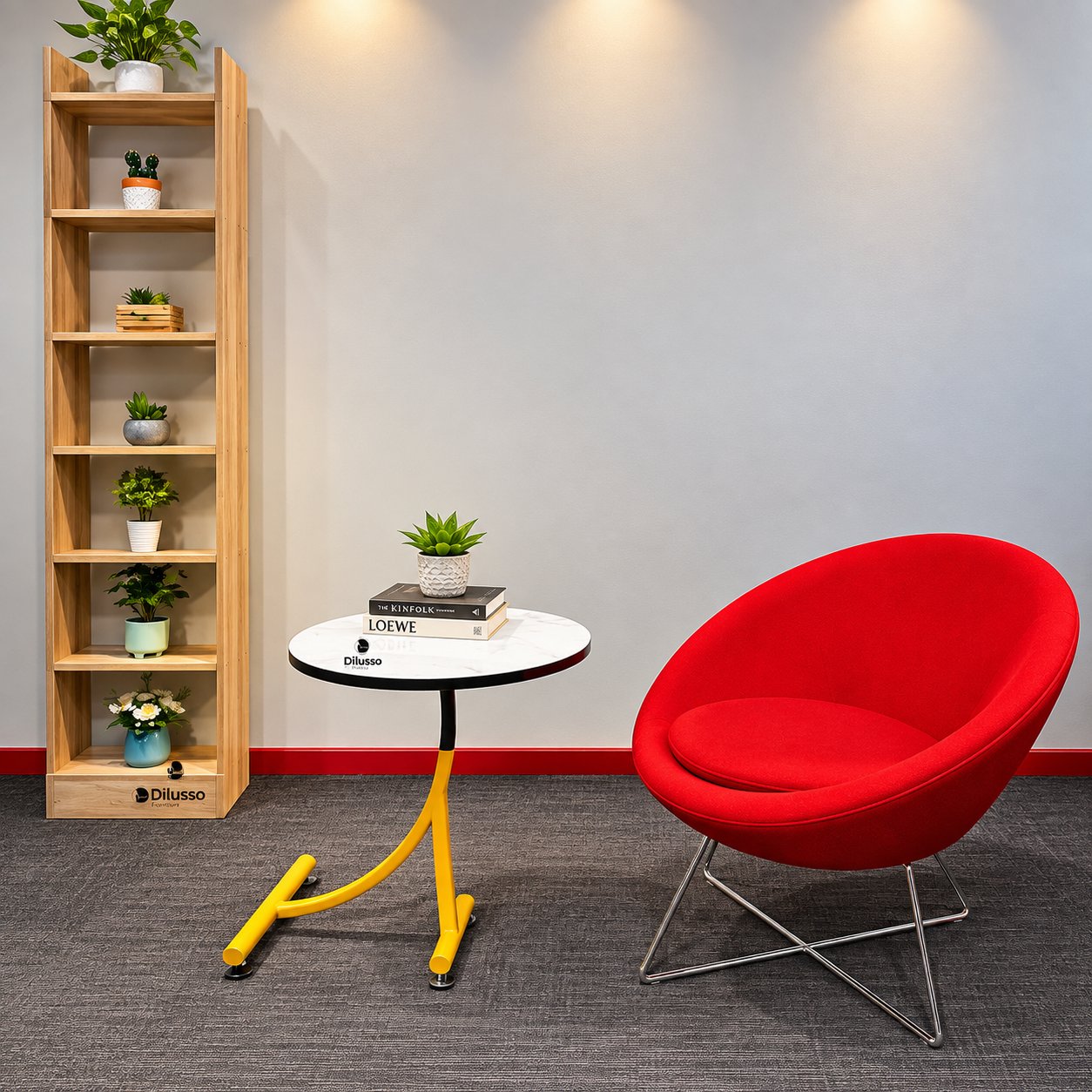 LC-01 -Fabric Lounge Chair -Red - Modern Lounge chair in Nairobi, Kenya