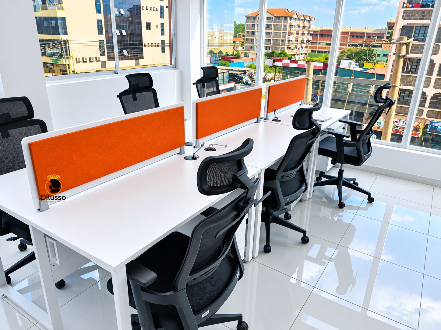 MDM3612 6-Way Workstation | Modern Office Desks Nairobi Workstation - Modern Workstation in Nairobi, Kenya