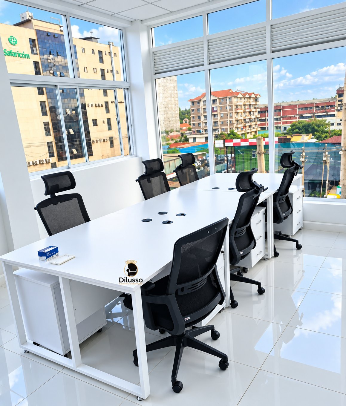 MDM3612 6-Way Workstation | Modern Open Office Desks Nairobi Workstation - Modern Workstation in Nairobi, Kenya