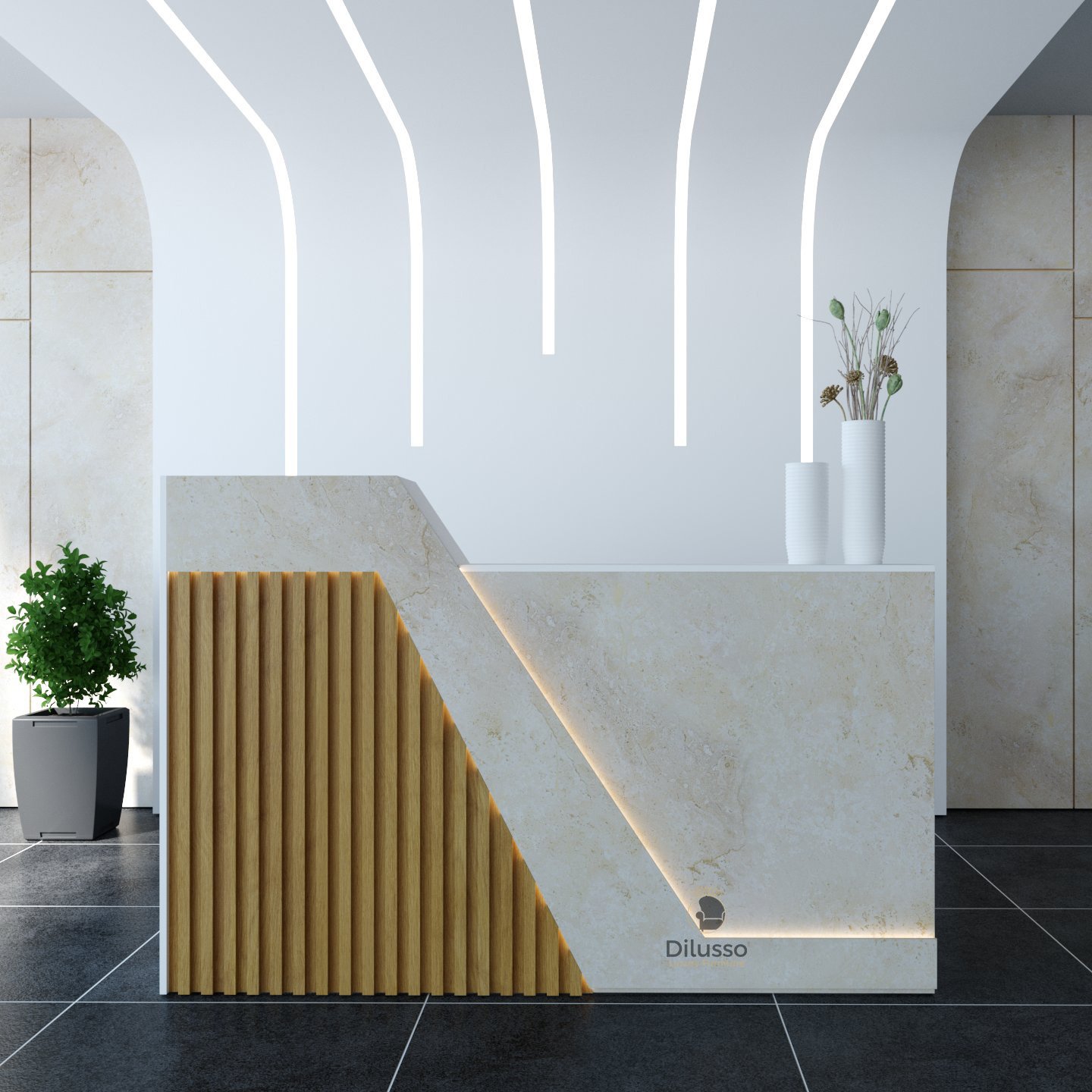 Rio Reception Desk 1800 x 750 x 1100H mm - Modern Reception desk in Nairobi, Kenya