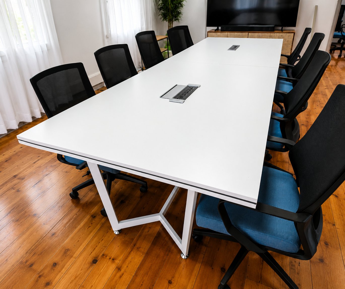 TRIP3612 -12 Pax Boardroom Table 3600 x 1200 x 745H mm,45mm sandwich Top with Metal Frames - Modern Boardroom in Nairobi, Kenya